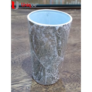 gelas kerang mutiara abstrak silver/ kerajinan kerang / handmade gelas kerang