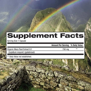 trunature peruvian maca 750 mg., 180 vegetarian capsules.-3