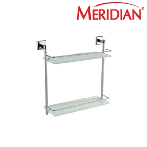 meridian double glass shelf (aksesoris kamar mandi) a-31310