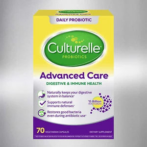 culturelle advanced care digestive & immune health probiotic, 70 vegetarian capsules.-1