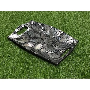 nampan flat kerang / jual nampan flat kerang abstrak abu l / wadah makanan-1