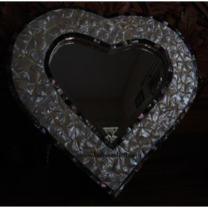 frame mirror pearl big shell / bingkai kaca atau cermin kerang mutiara besar