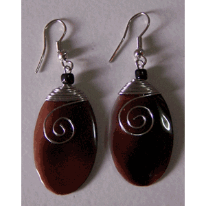 pen black lip oval shell earring / anting kerang hitam lonjong