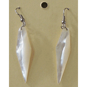 mop shell white pure earring / anting kerang mop putih murni