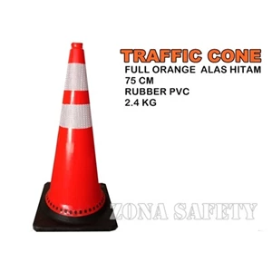 traffic cone orange alas hitam 75cm