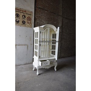 kerajinan kayu lemari kaca white blenda-1