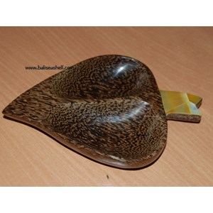 shell with coco crfats wood / kerajinan kayu kelapa dengan kerang