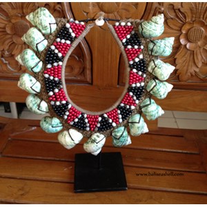 shell turbo green art necklace shell decor / kerang kalung turbo hijau