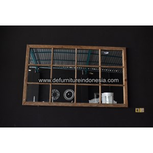 cermin minimalis rustic mindi wood kerajinan kayu