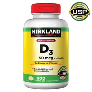 kirkland signature vitamin d3 2000 iu, 600 softgels.-1