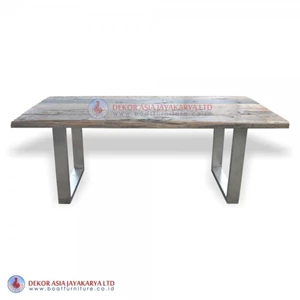 recycled railway wood dinning table