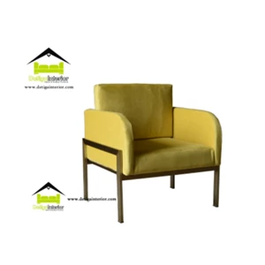sofa single kombinasi besi gold kerajinan kayu