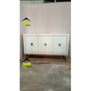 cabinet minimalis gold metal kerajinan kayu-1