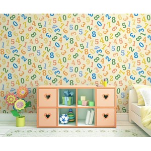 wallpaper dinding anak murah motif angka/numbers/uk 53 cm x 10m-1