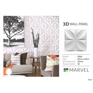 wall panel marvel 3d motif floral/wall white/uk 50 x 50cm