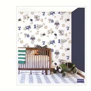 wallpaper dinding anak murah motif angka/numbers/uk 53 cm x 10m