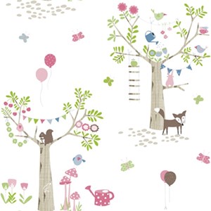 wallpaper dinding anak motif aneka hewan/ the zoo/mix-1