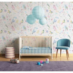 wallpaper dinding anak motif aneka hewan/ the zoo/burung-2