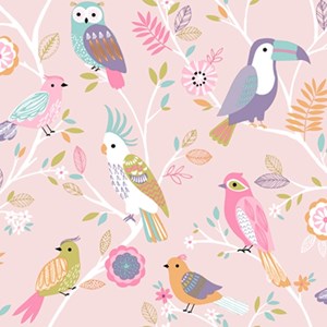 wallpaper dinding anak motif aneka hewan/ the zoo/burung-1