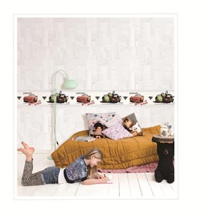 wallpaper dinding anak motif rumah-rumahan/the small house-4