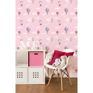 wallpaper dinding simple motif balon udara/ ballon air/ wallpaper roll-5