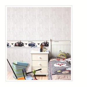 wallpaper dinding anak motif rumah-rumahan/the small house-2