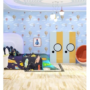 wallpaper dinding simple motif balon udara/ ballon air/ wallpaper roll-3