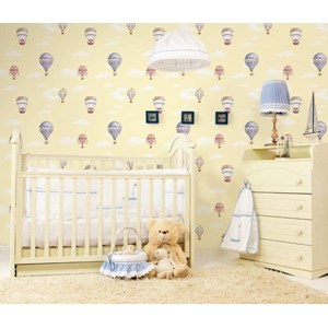 wallpaper dinding simple motif balon udara/ ballon air/ wallpaper roll-4