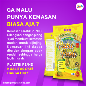 kemasan karung beras desain menarik (plastik pe)