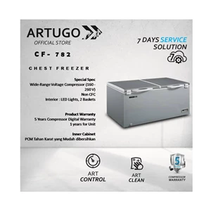 chest freezer stainless grey artugo cf 782