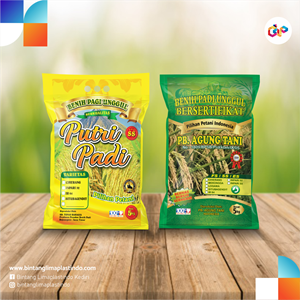kemasan benih beras berkualitas (plastik pe)