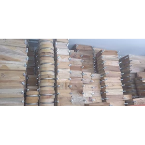 wooden block 1 + ubolt / klem pipa kayu dia 1