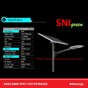 lampu jalan sni two in one 20w