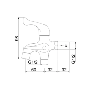 kran air two - way tap merk frud type ir2303 ukuran 1/2 inch-1