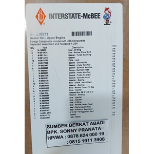 mcbee interstate m-4025271 m4025271 m 4025271 upper gasket set 6cta