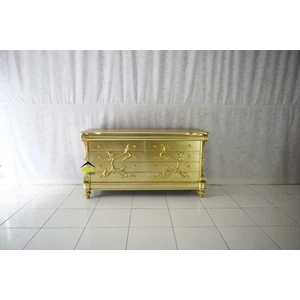 cabinet klasik modern warna gold cantik kerajinan kayu-1