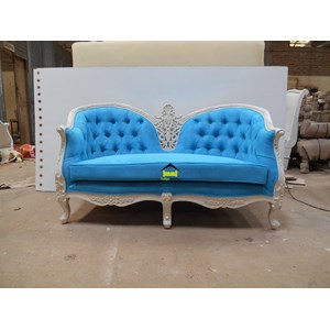 sofa ruang tamu warna biru cantik vilona kerajinan kayu