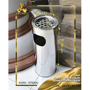 tempat sampah bulat stainless steel, perforated - 91002-3