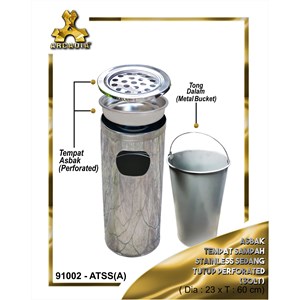 tempat sampah bulat stainless steel, perforated - 91002-2