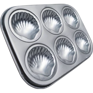 shell pan, cetakan kue / pudding bentuk kerang aluminium, 50018-3