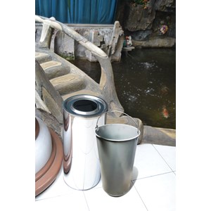 asbak tempat sampah stainless medium single hole 75lt, atsmsh - 91073-1