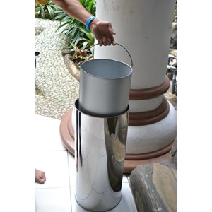 asbak tempat sampah stainless medium single hole 75lt, atsmsh - 91073