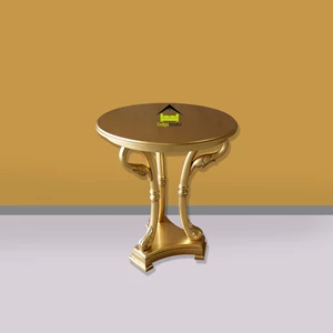 meja desain klasik cantik warna gold dinaro kerajinan kayu
