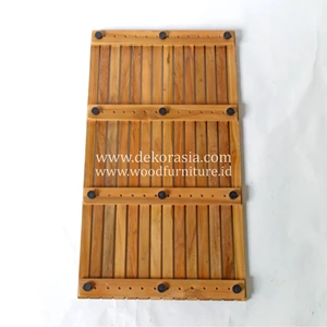 teak shower mat for indoor / outdoor use, aksesoris kamar mandi-3