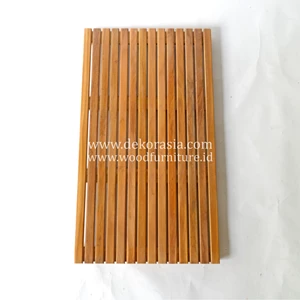 teak shower mat for indoor / outdoor use, aksesoris kamar mandi-2