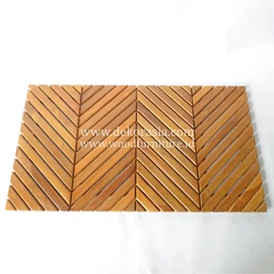 wooden door mat/bathroom floor rug, aksesoris kamar mandi-2