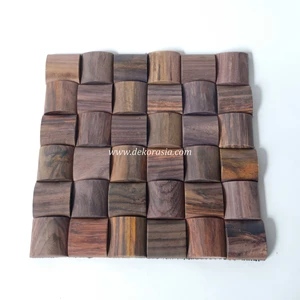 wall cladding log rosewood, natural wood wall cladding, kerajinan kayu