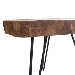 small table with three legs, natural wood coffee table, meja tamu-1