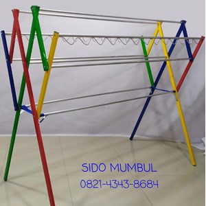 rak jemuran baju aluminium harmonika lipat