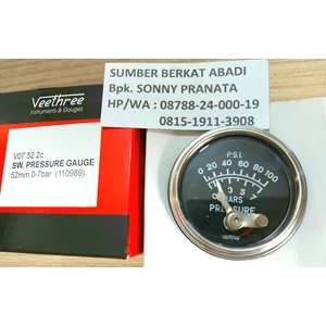 veethree switch oil pressure gauge 52mm 0-7bar 0-100psi v07522c 110989